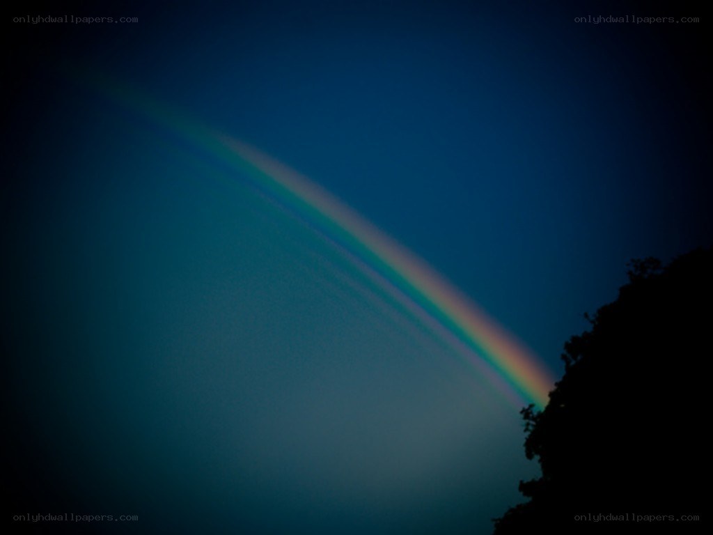 Rainbow in the night sky