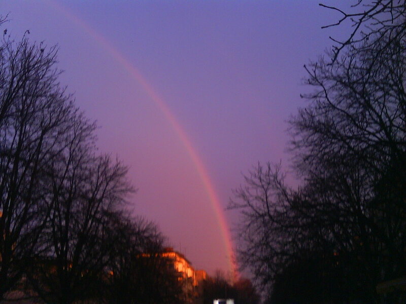 Rainbow in Twilight Sky