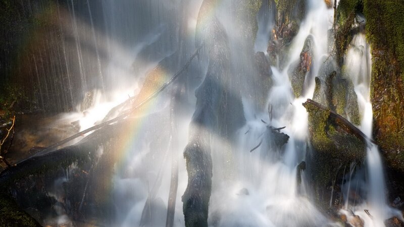 Rainbow in Waterfall
