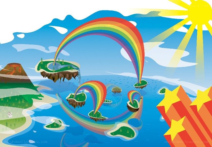 rainbow islands landscape