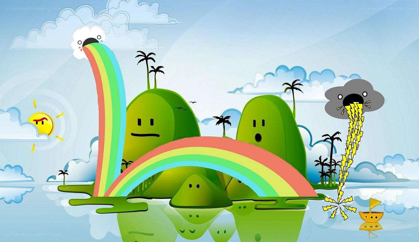 Rainbow islands with weather