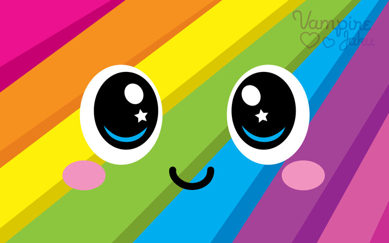 rainbow kawaii face