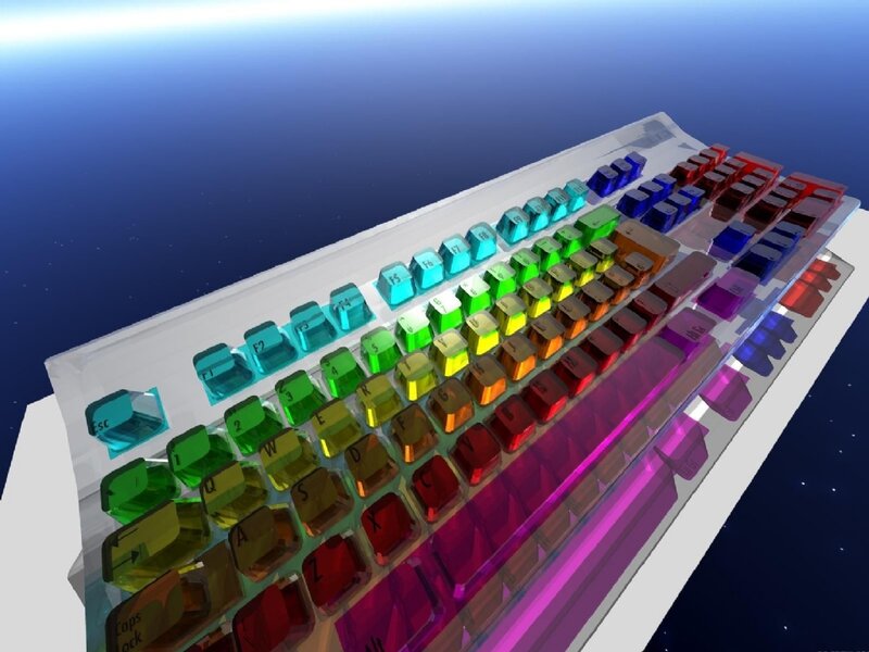 Rainbow Keyboard in Space — Blue, Serene