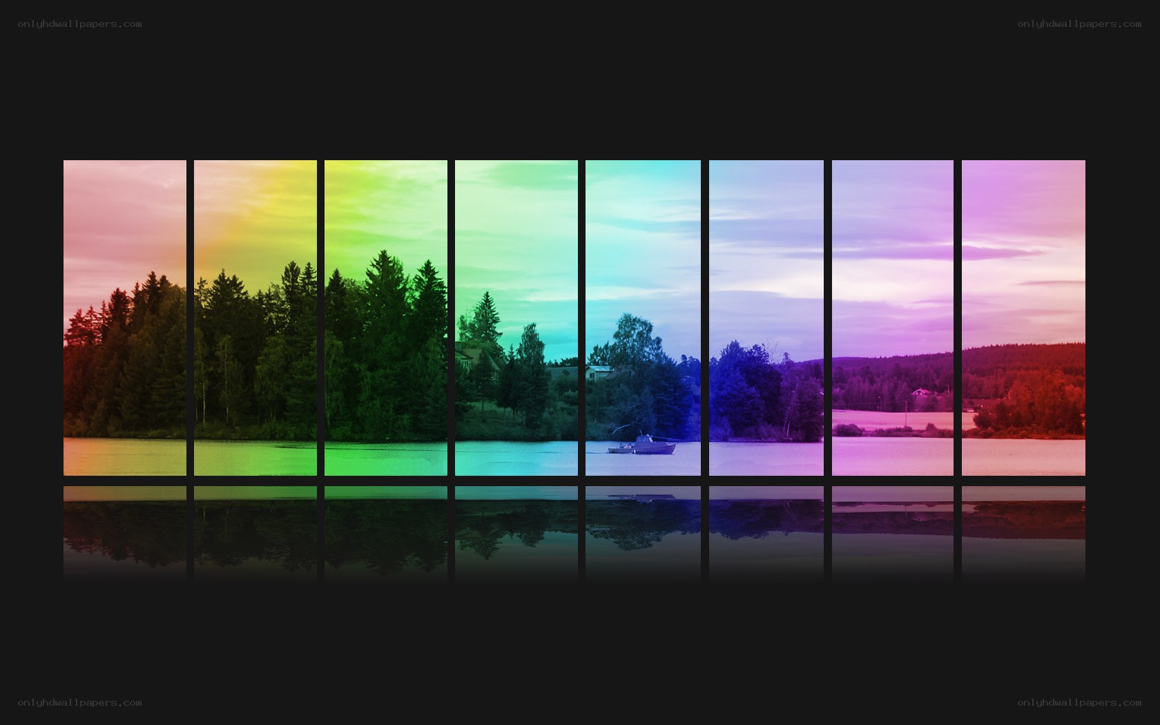 rainbow landscape panels