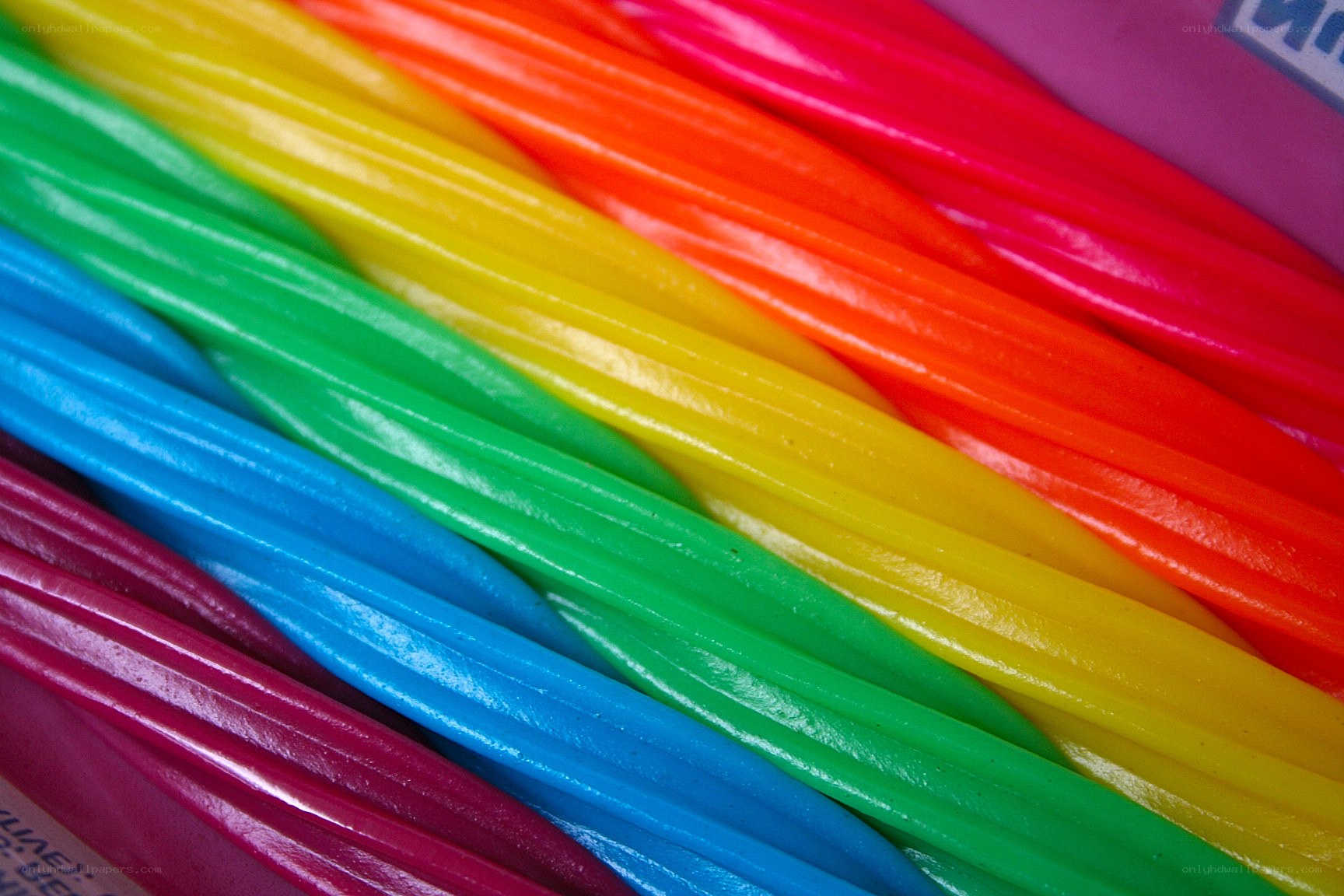 Rainbow licorice strands