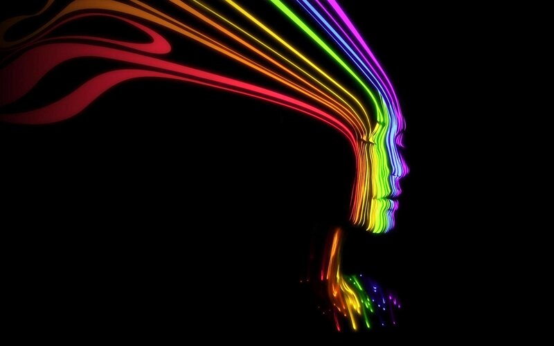 rainbow light art of a face