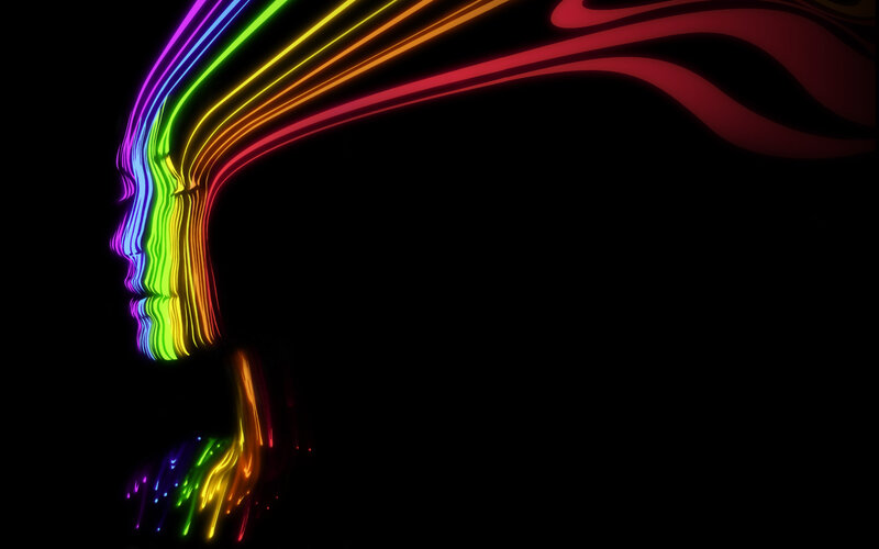 rainbow light art portrait