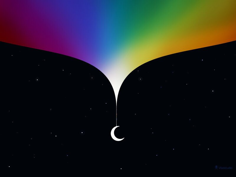 Rainbow Light Beam — Black, Serene