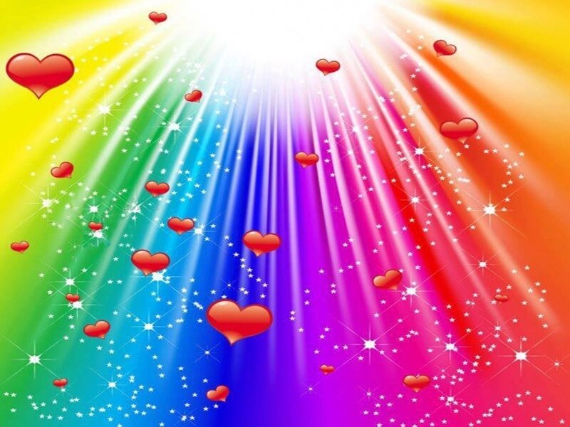 Rainbow Light Beams — Red, Celebratory