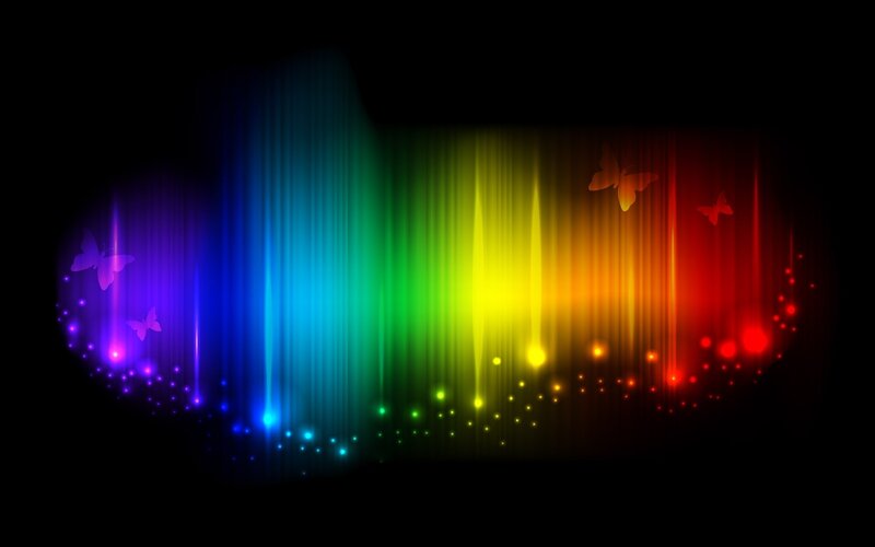 Rainbow Light Beams — Red, Dreamy
