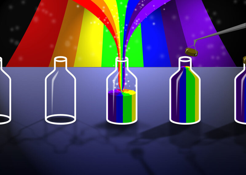 Rainbow light in bottles
