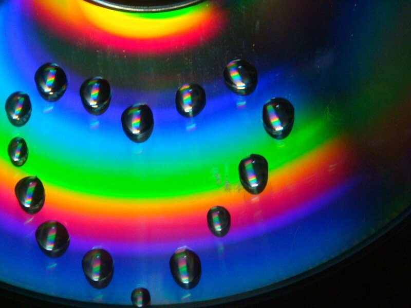 rainbow light on a CD