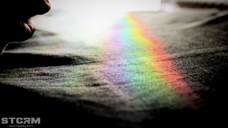 Rainbow light on fabric