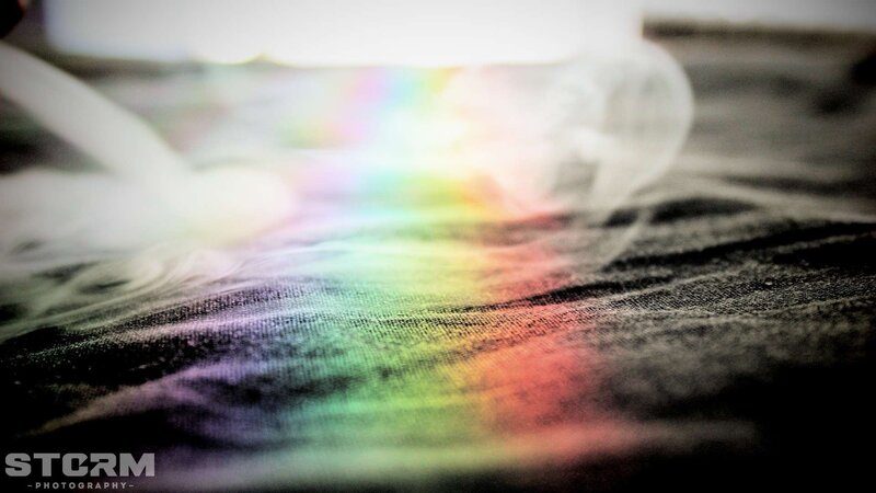 Rainbow Light on Fabric — Black