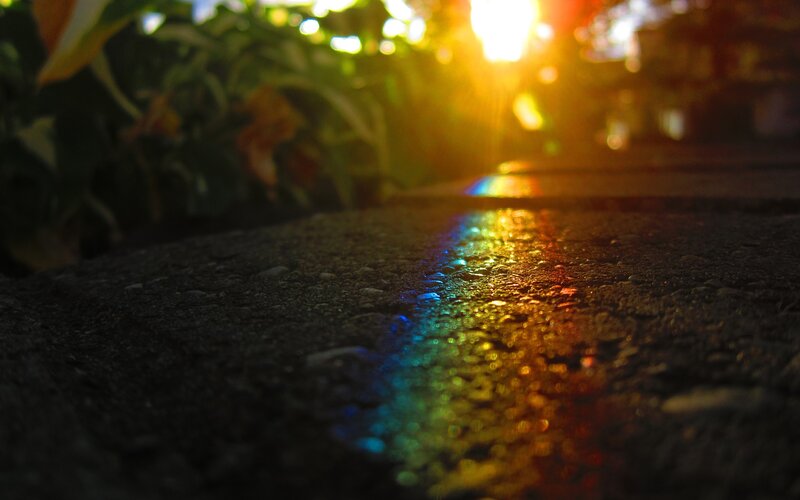 Rainbow Light on Pavement