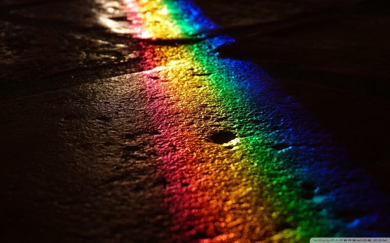 Rainbow Light on Wet Surface — Red