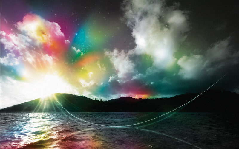 Rainbow Light over Water — Dramatic
