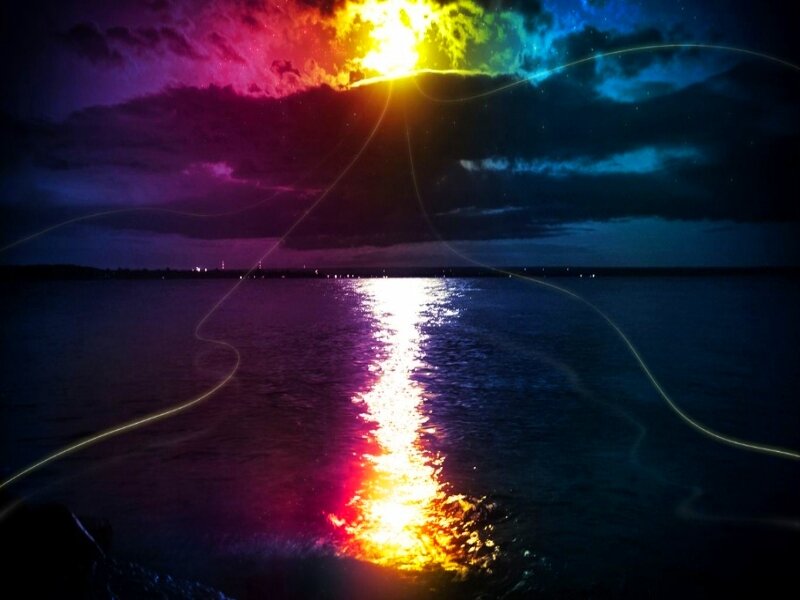 Rainbow Light over Water — Purple