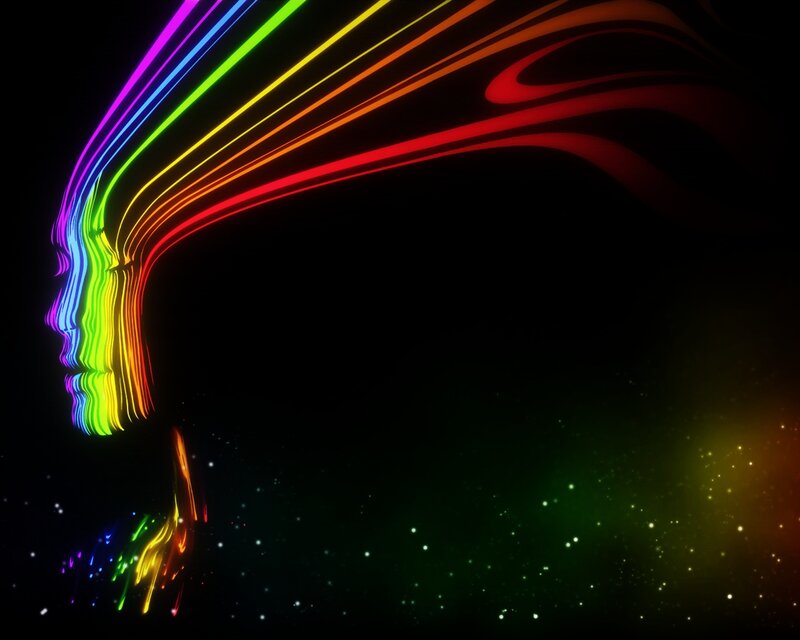 Rainbow light silhouette