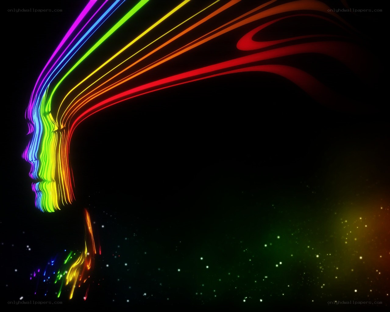 Rainbow light silhouette