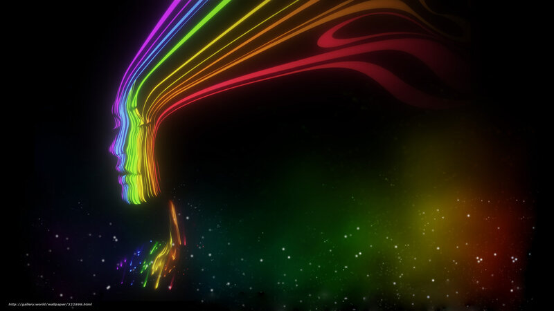 Rainbow light silhouette