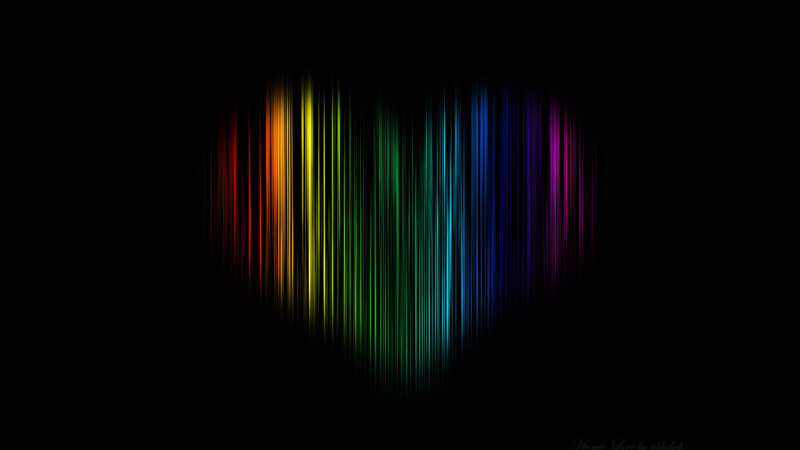 Rainbow Light Streaks — Red, Calm, Abstract