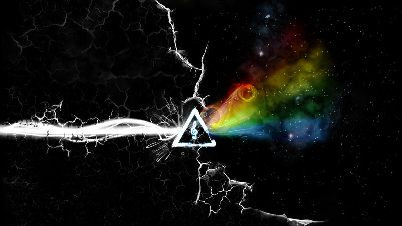 rainbow light through triangle