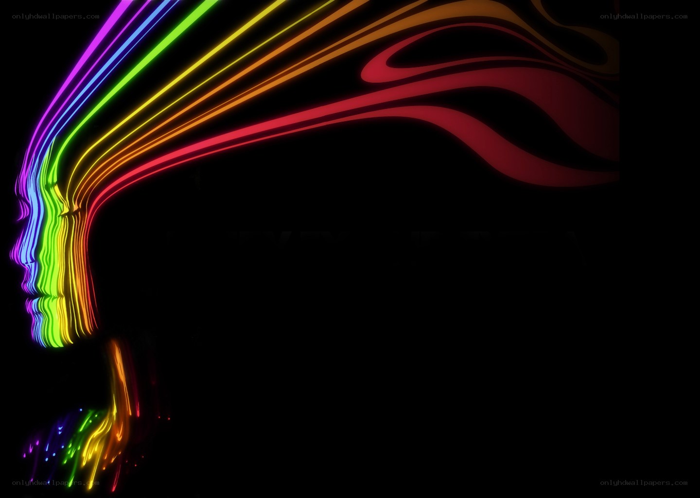 Rainbow light trail portrait