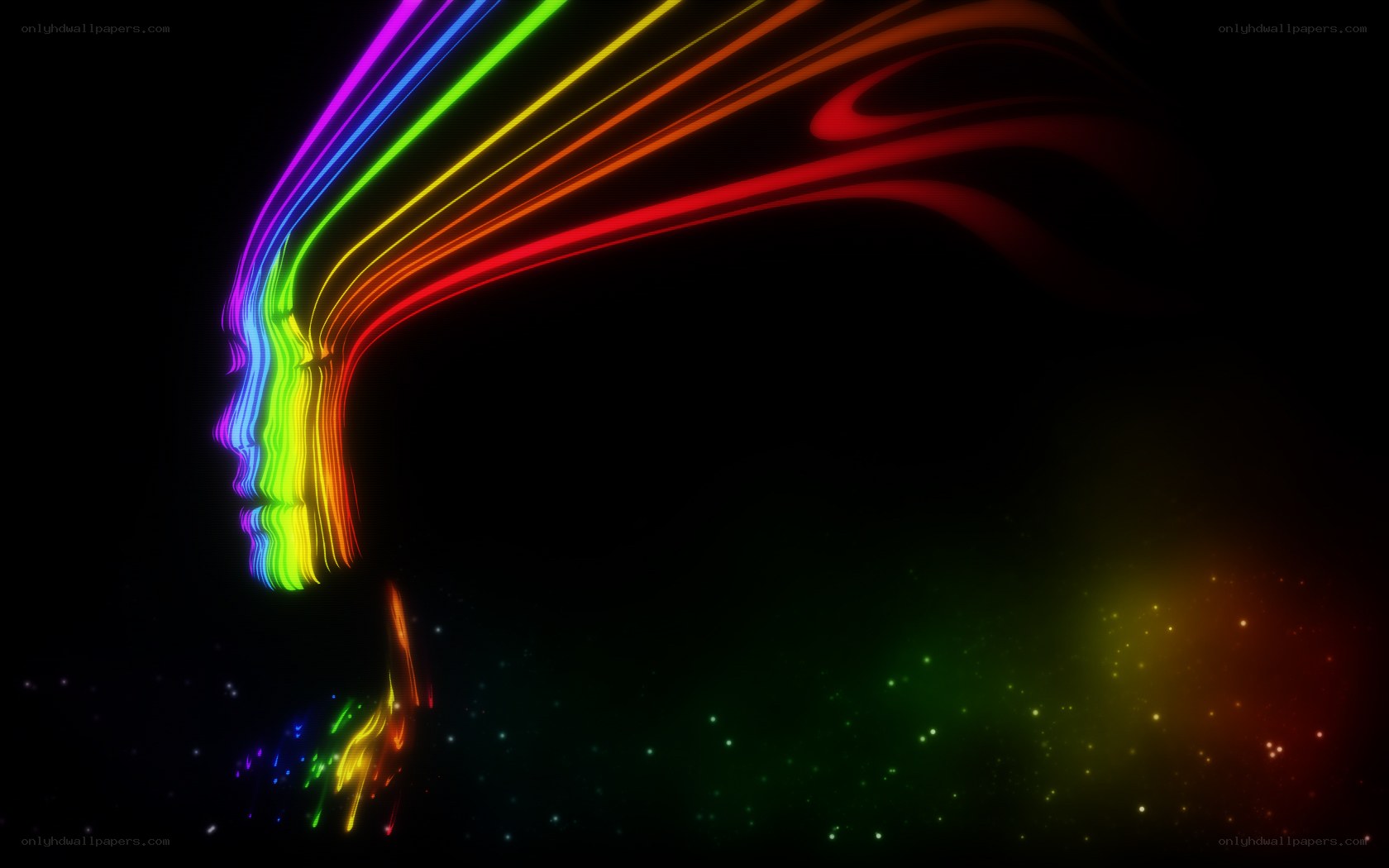 Rainbow light trail profile