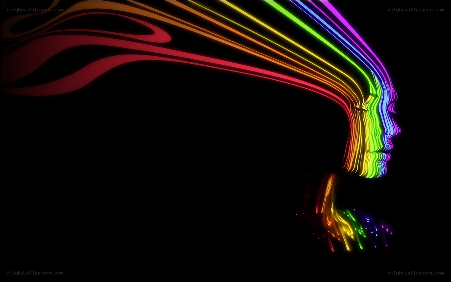 Rainbow light trail profile