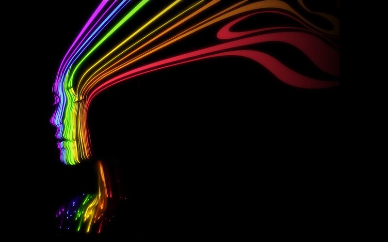 Rainbow Light Trails — Black