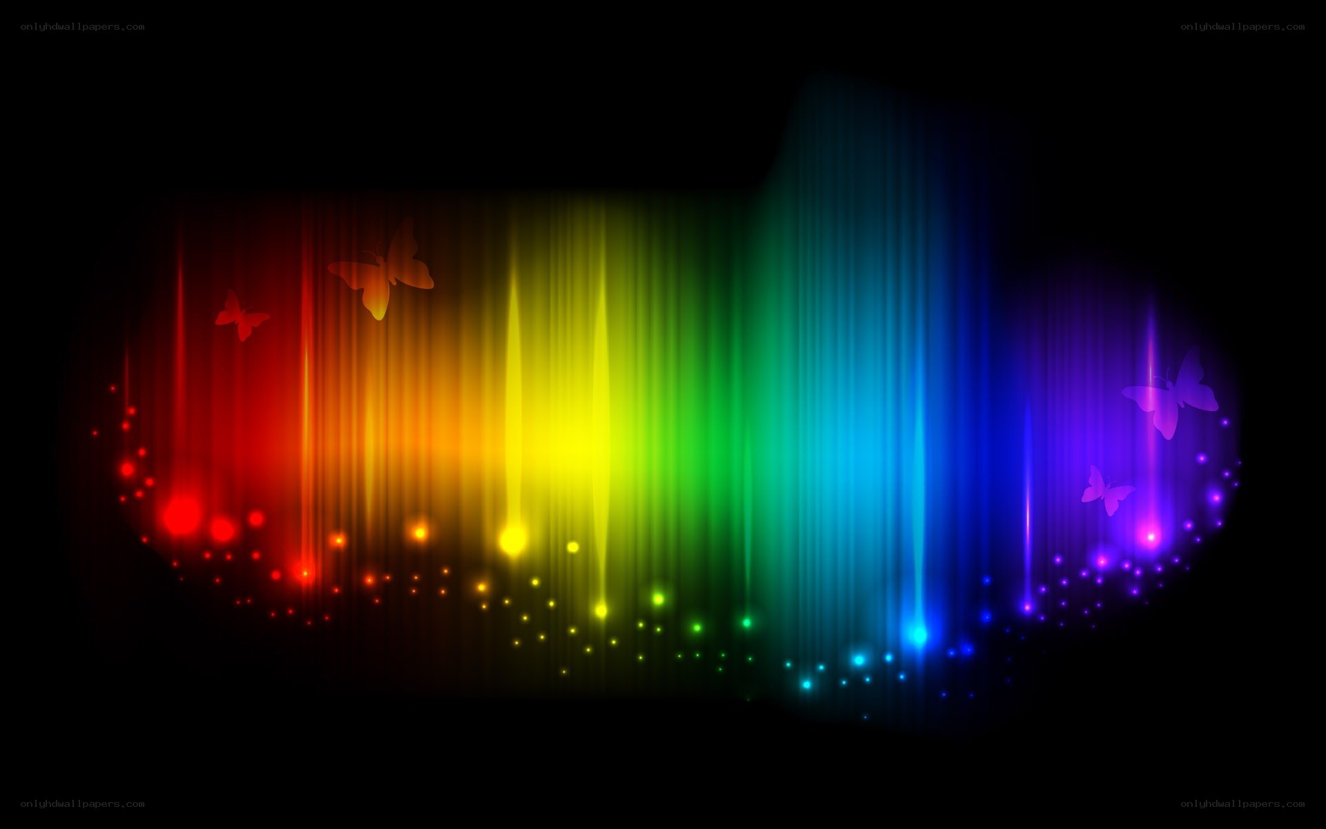 rainbow light with butterflies