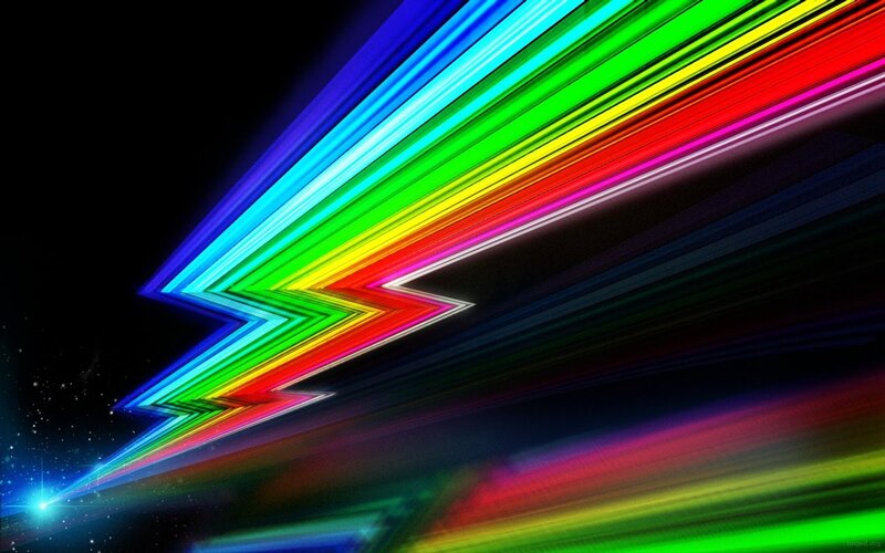 Rainbow Lightning Bolt — Red