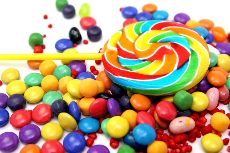 Rainbow Lollipop and Candies — Red