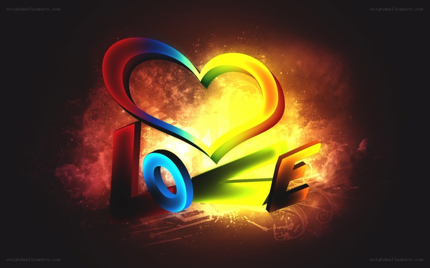 Rainbow love heart design
