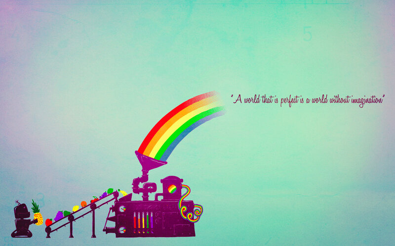 Rainbow machine with fruit