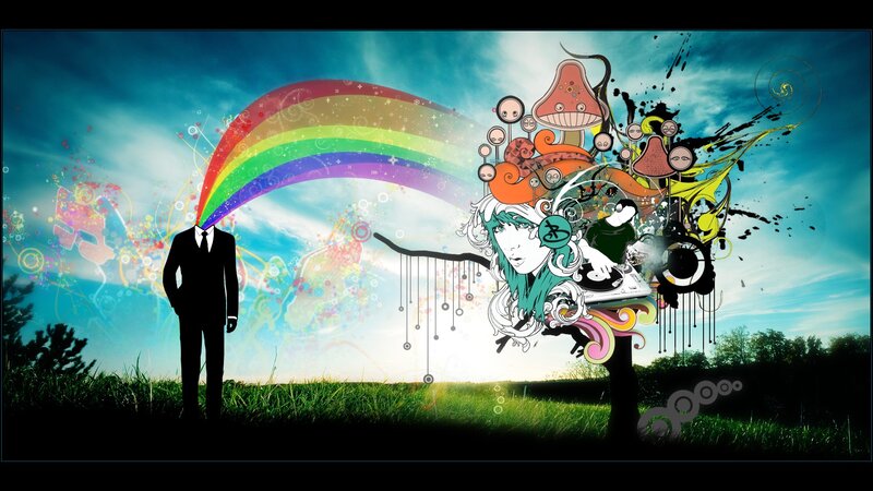 rainbow man and artist
