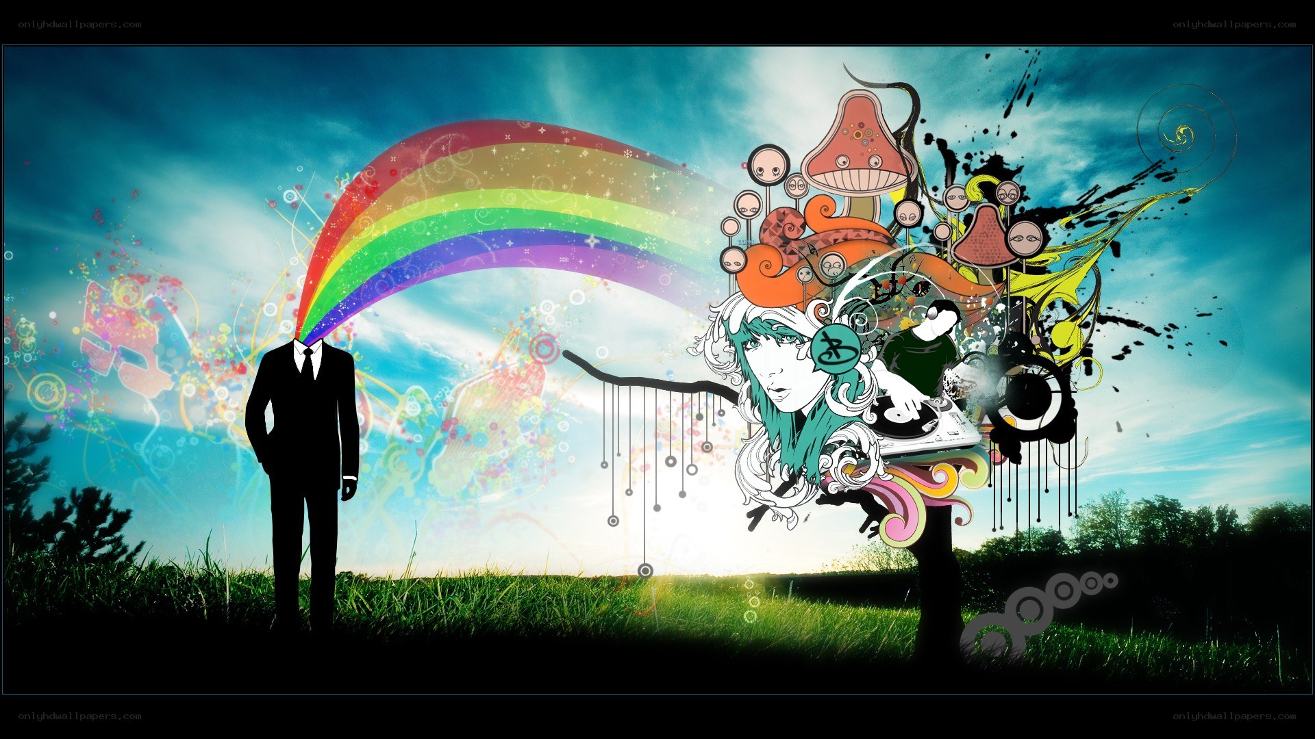 rainbow man and artist