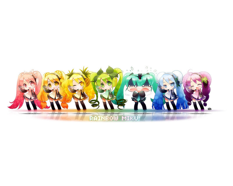 Rainbow Miku characters