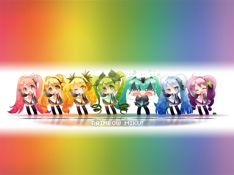 Rainbow Miku characters