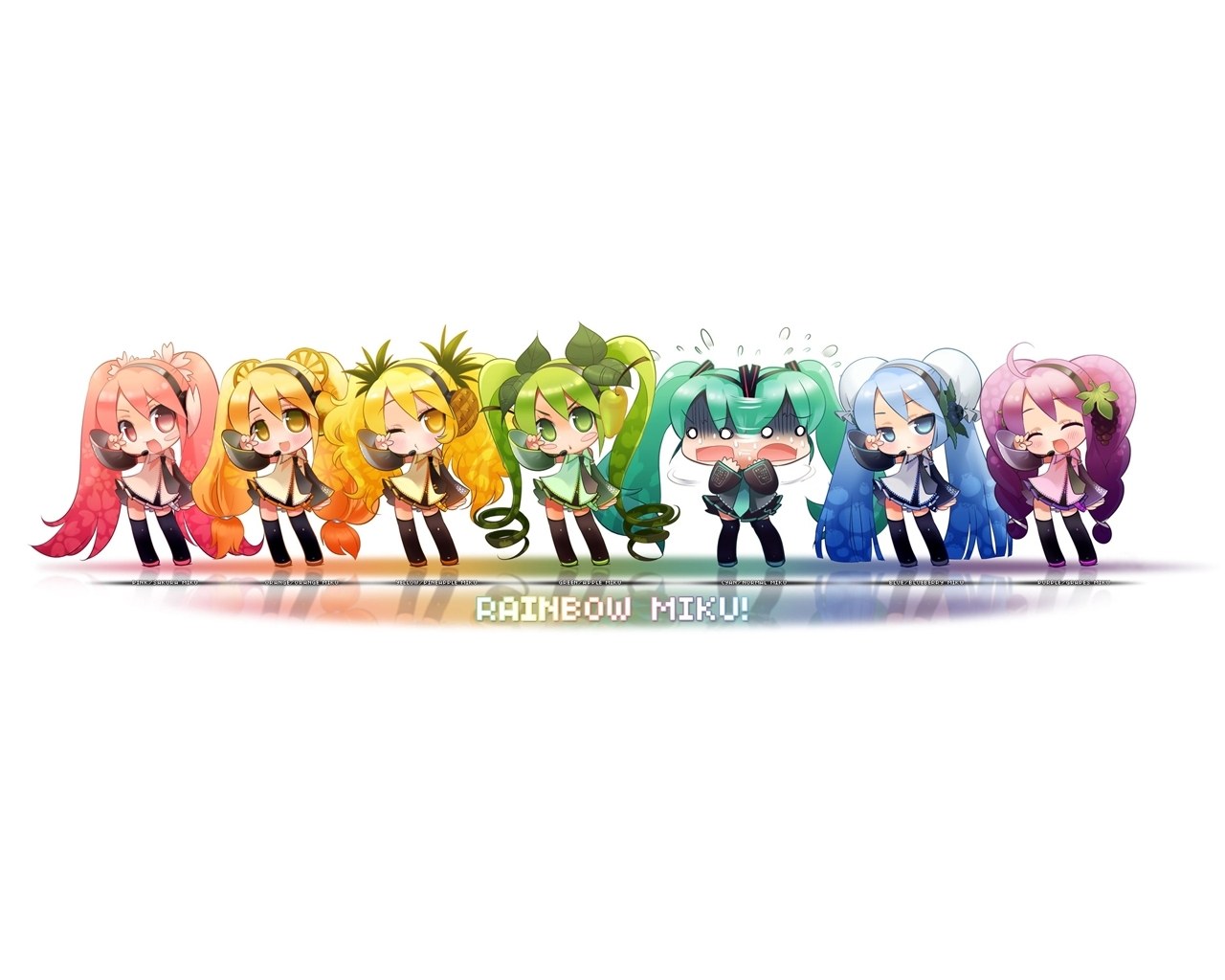 Rainbow Miku characters