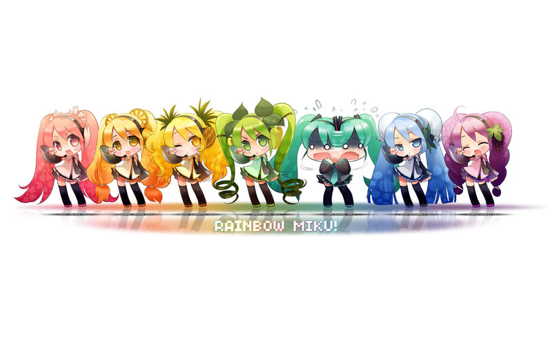 Rainbow Miku characters