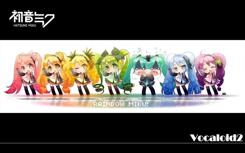 Rainbow Miku characters