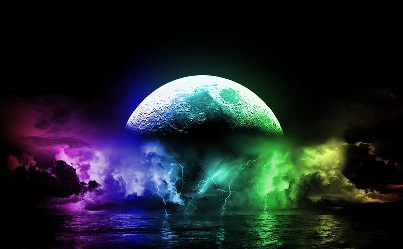 Rainbow Moon over Water