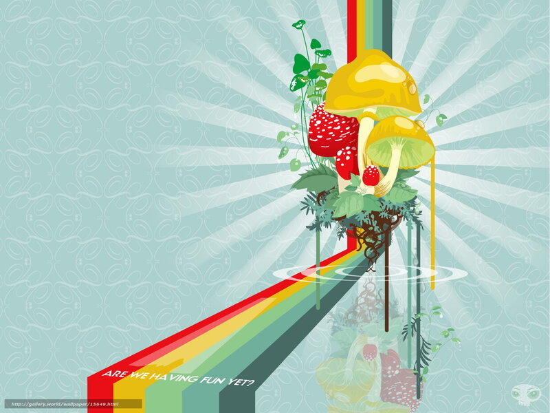 Rainbow Mushroom Scene