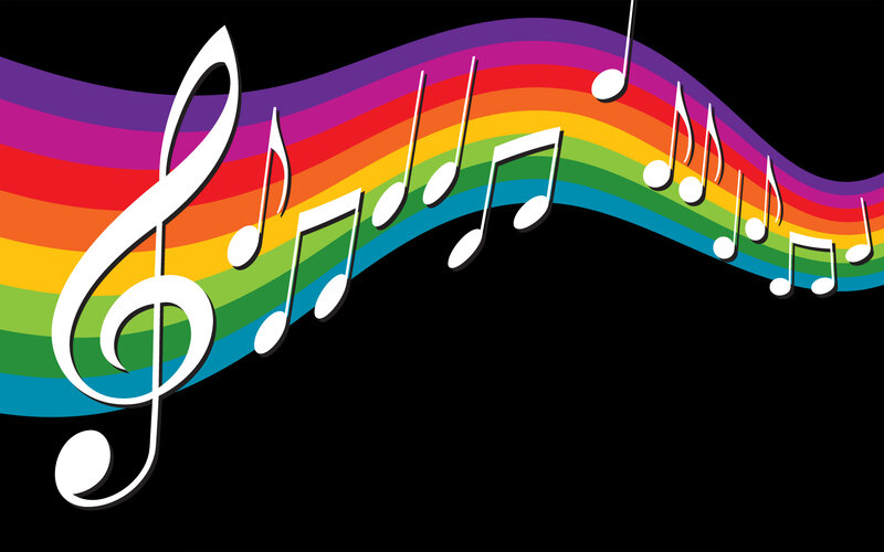 rainbow music notes