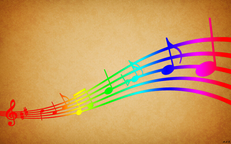 rainbow music notes