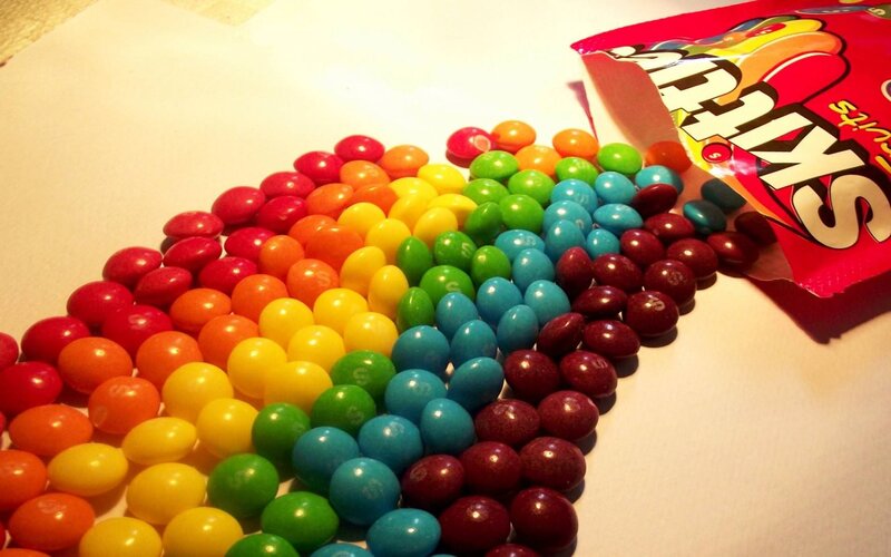Rainbow of Skittles Candies
