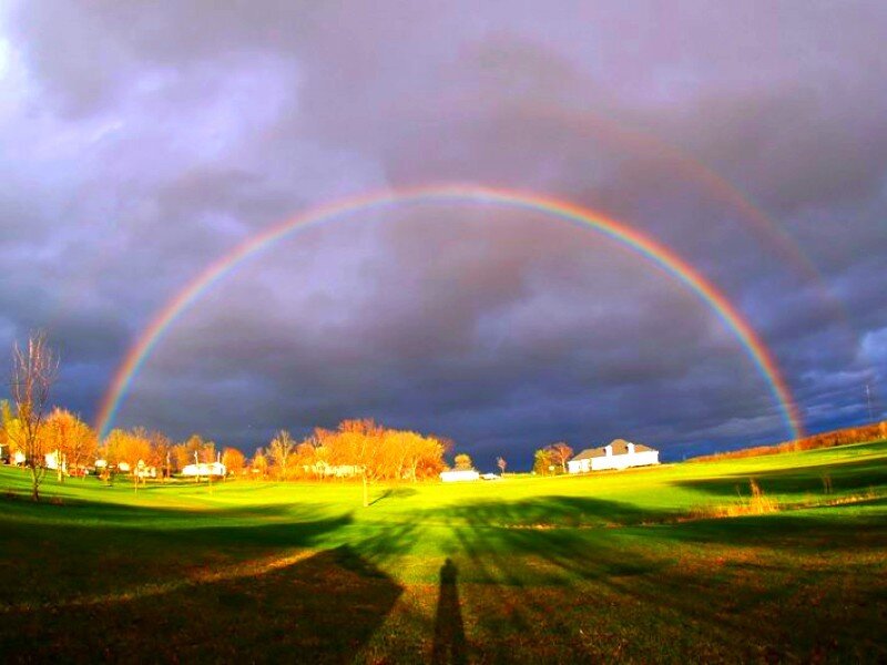 Rainbow over a Field — Green