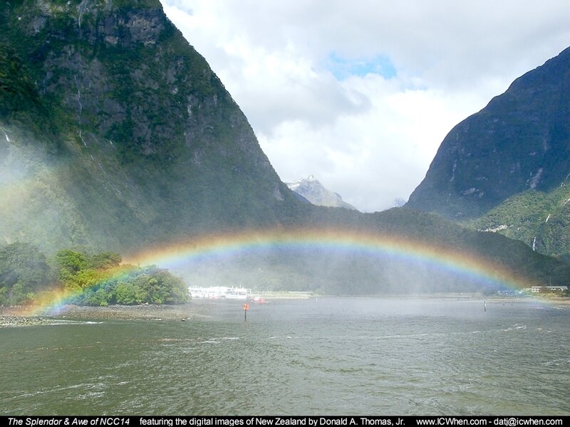 Rainbow over a fjord